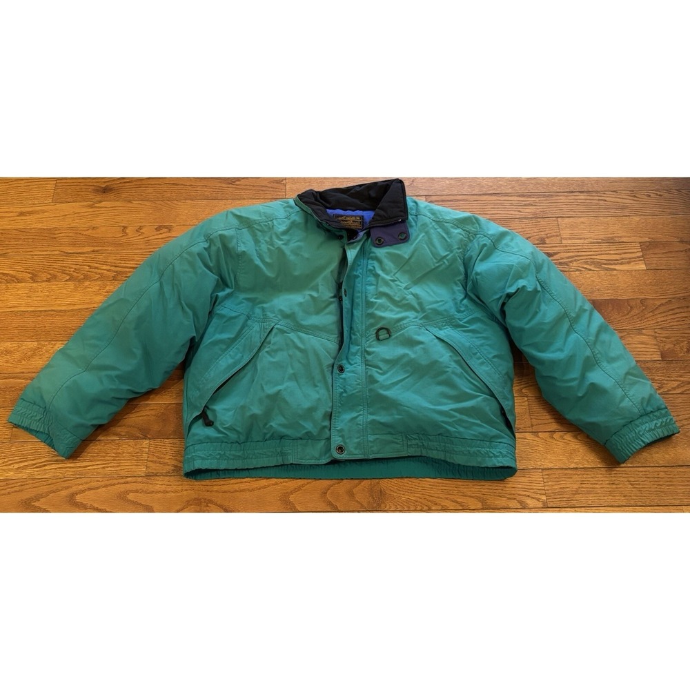 Vtg Eddie Bauer Men's XL Ridgeline Goose Down Parka Jacket Made in USA Blue READ